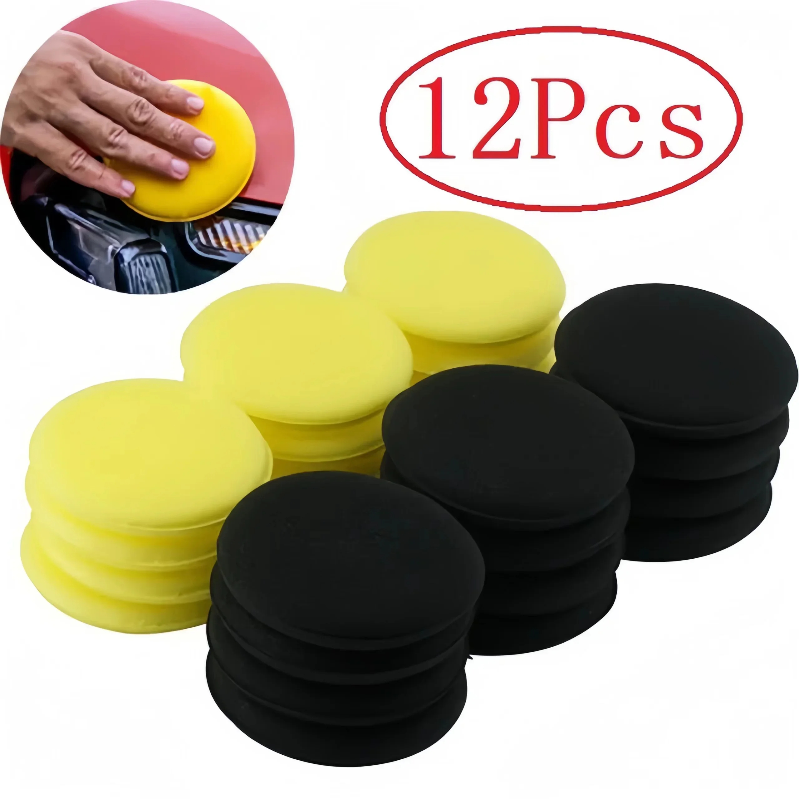 Car Wax Polishing Pad - 12Pcs Round Car Waxing Polish Wax