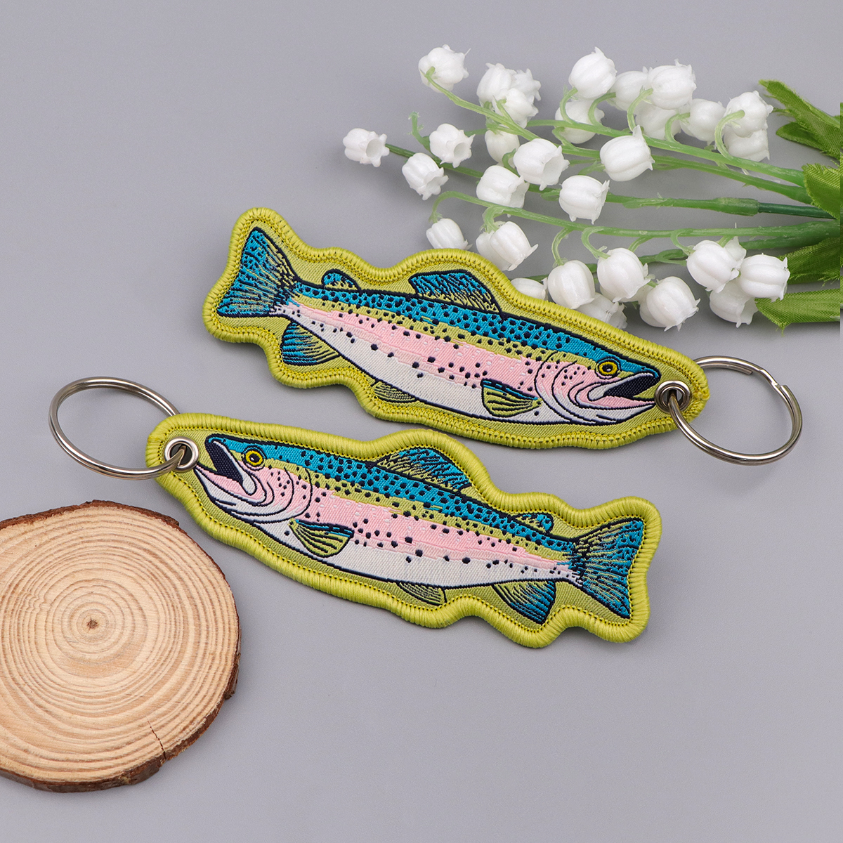 Car Accessories For Women - Embroidered Cute Fish Key Tags Keychain