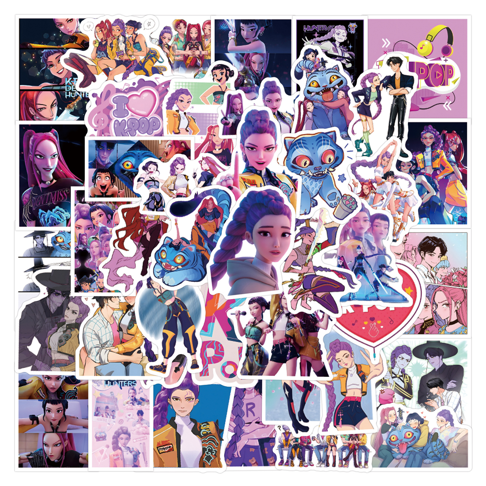 Car Accessories On Amazon - 55/110pcs K-Pop Anime cartoon Stickers Animation